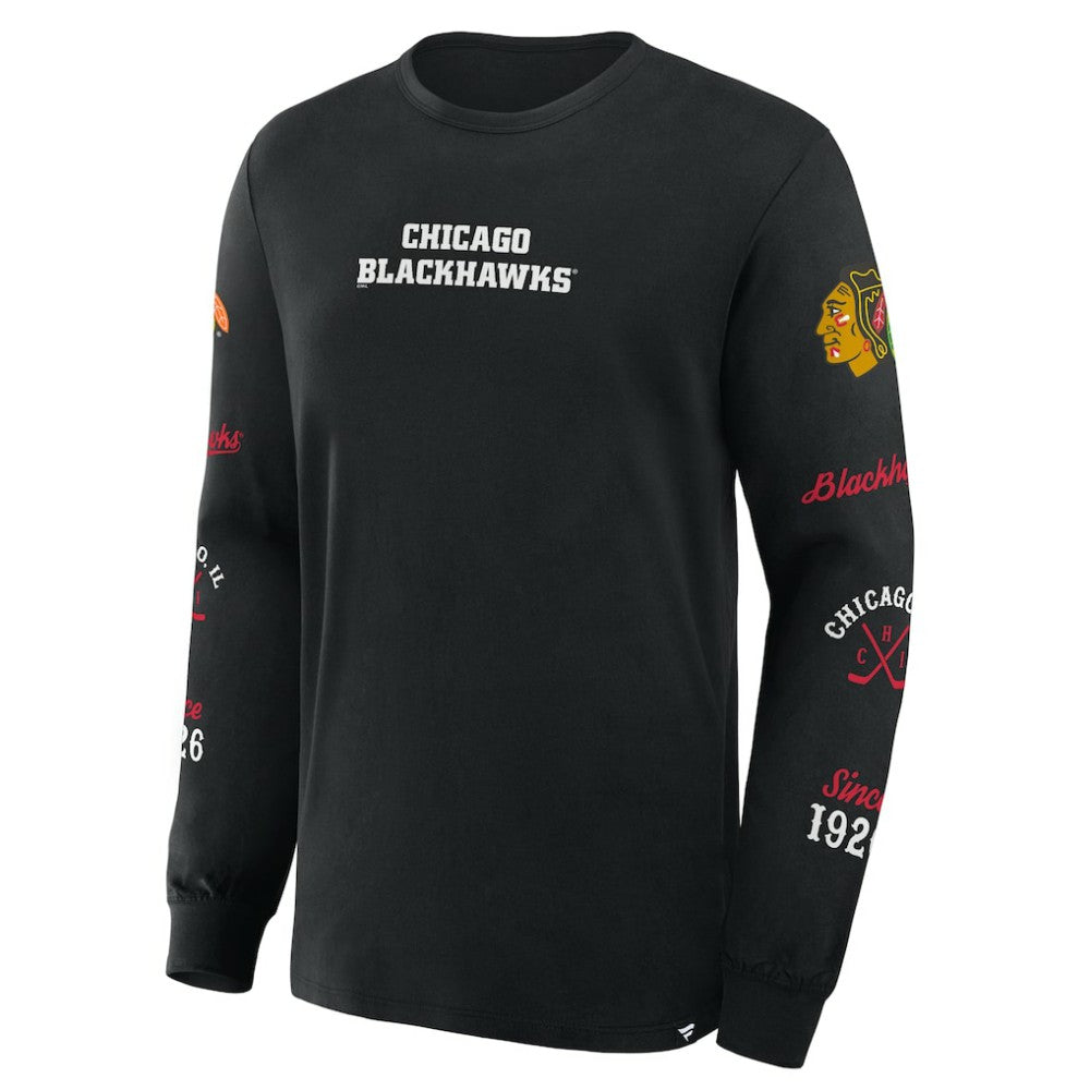 Chicago Blackhawks Fanatics Boxed In Legacy Long Sleeve T-Shirt - Black T-shirts