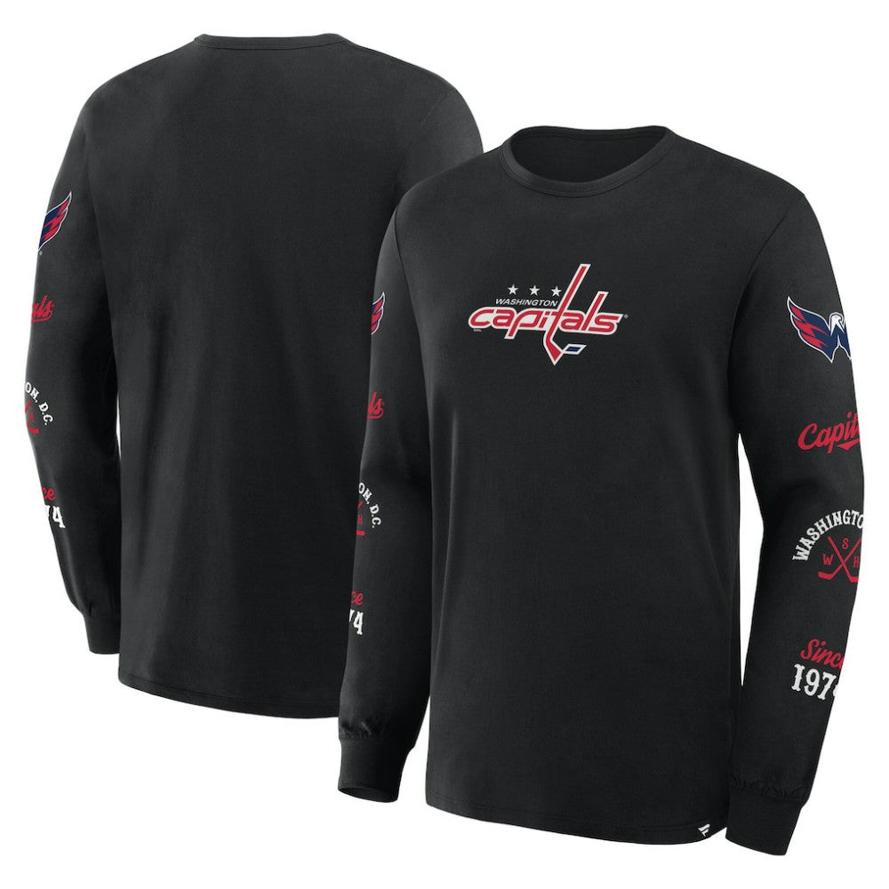 Washington Capitals Fanatics Boxed In Legacy Long Sleeve T-Shirt - Black T-shirts