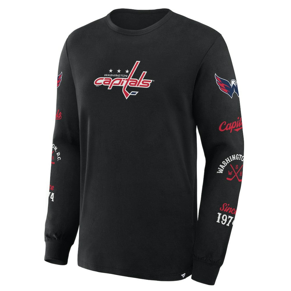 Washington Capitals Fanatics Boxed In Legacy Long Sleeve T-Shirt - Black T-shirts