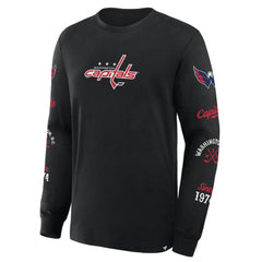 Washington Capitals Fanatics Boxed In Legacy Long Sleeve T-Shirt - Black T-shirts