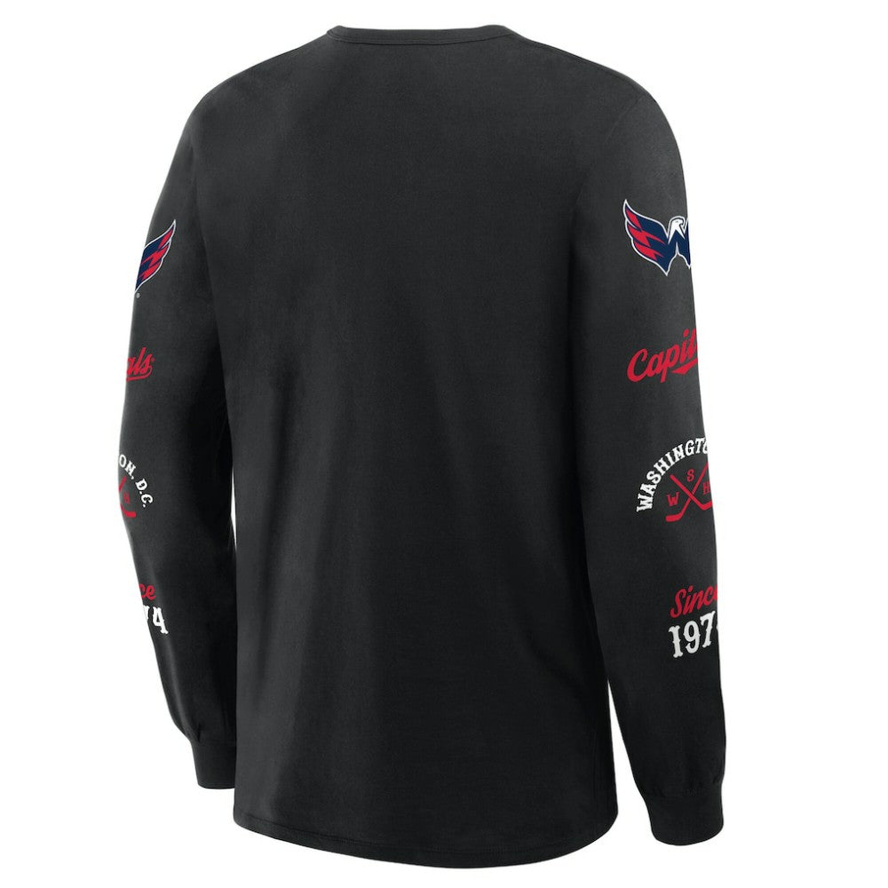 Washington Capitals Fanatics Boxed In Legacy Long Sleeve T-Shirt - Black T-shirts
