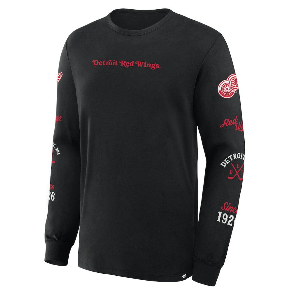 Detroit Red Wings Fanatics Boxed In Legacy Long Sleeve T-Shirt - Black T-shirts