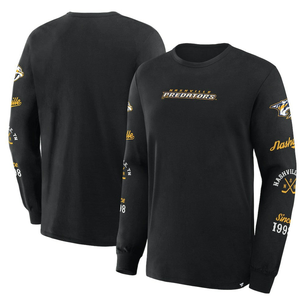 Nashville Predators Fanatics Boxed In Legacy Long Sleeve T-Shirt - Black T-shirts