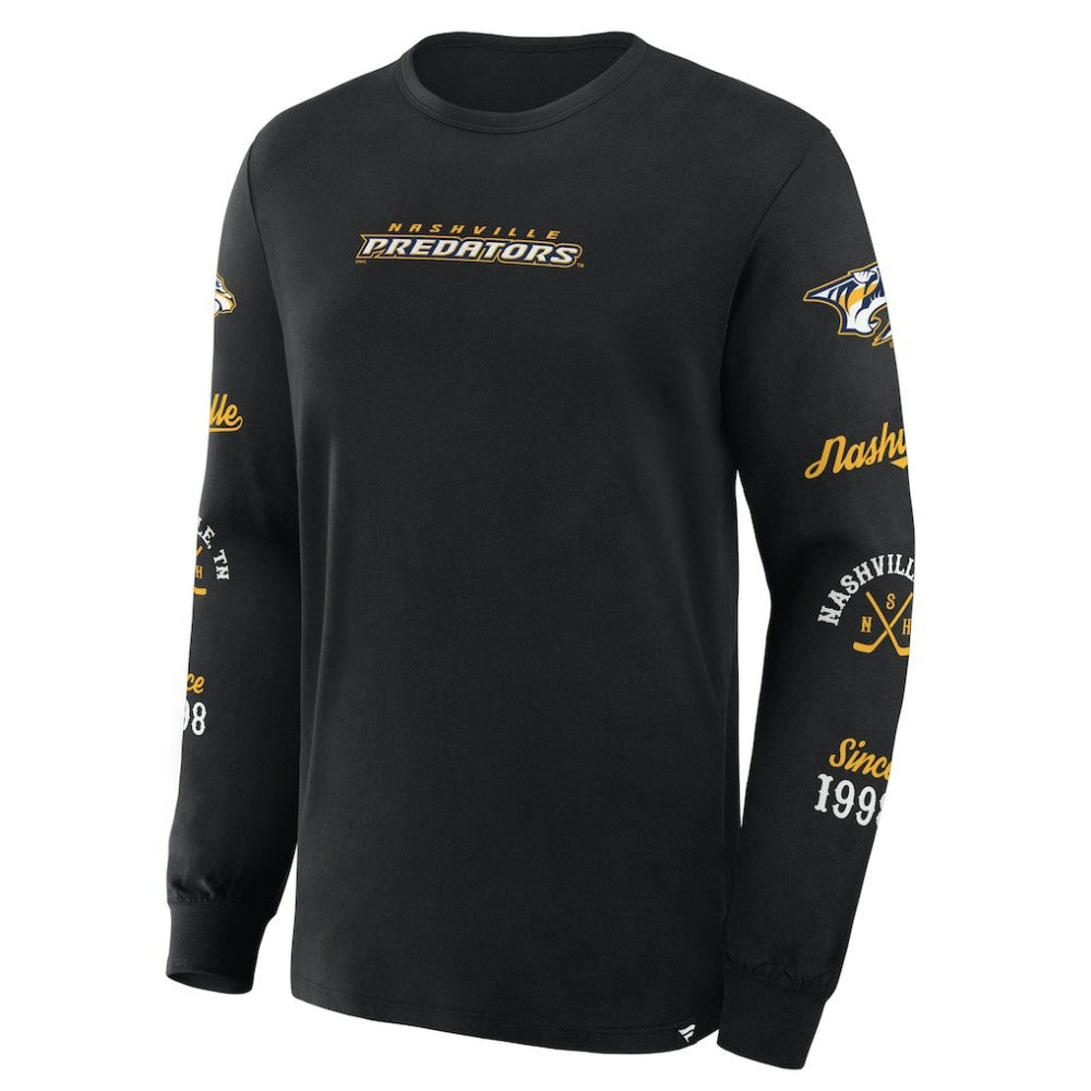Nashville Predators Fanatics Boxed In Legacy Long Sleeve T-Shirt - Black T-shirts
