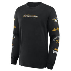 Nashville Predators Fanatics Boxed In Legacy Long Sleeve T-Shirt - Black T-shirts