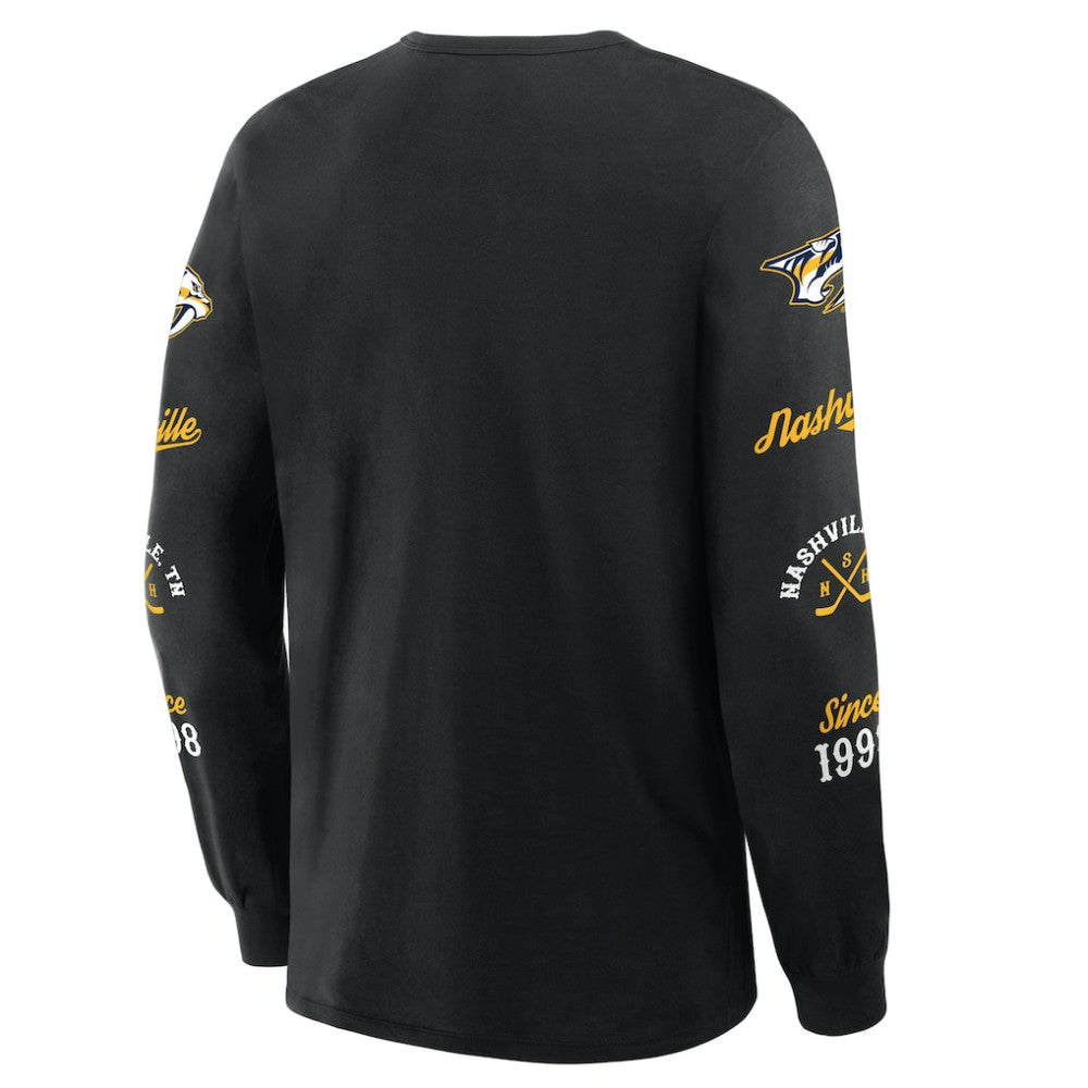 Nashville Predators Fanatics Boxed In Legacy Long Sleeve T-Shirt - Black T-shirts