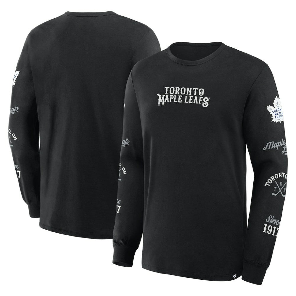 Toronto Maple Leafs Fanatics Boxed In Legacy Long Sleeve T-Shirt - Black T-shirts