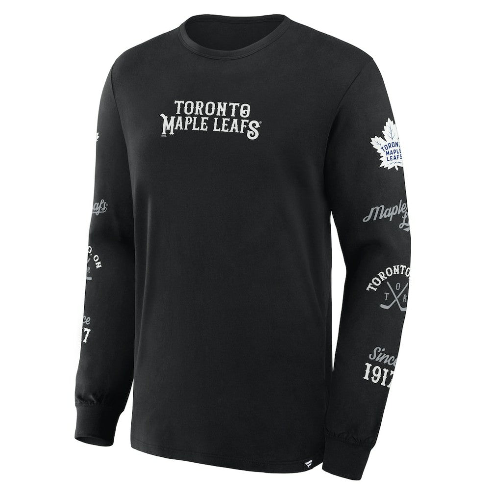 Toronto Maple Leafs Fanatics Boxed In Legacy Long Sleeve T-Shirt - Black T-shirts
