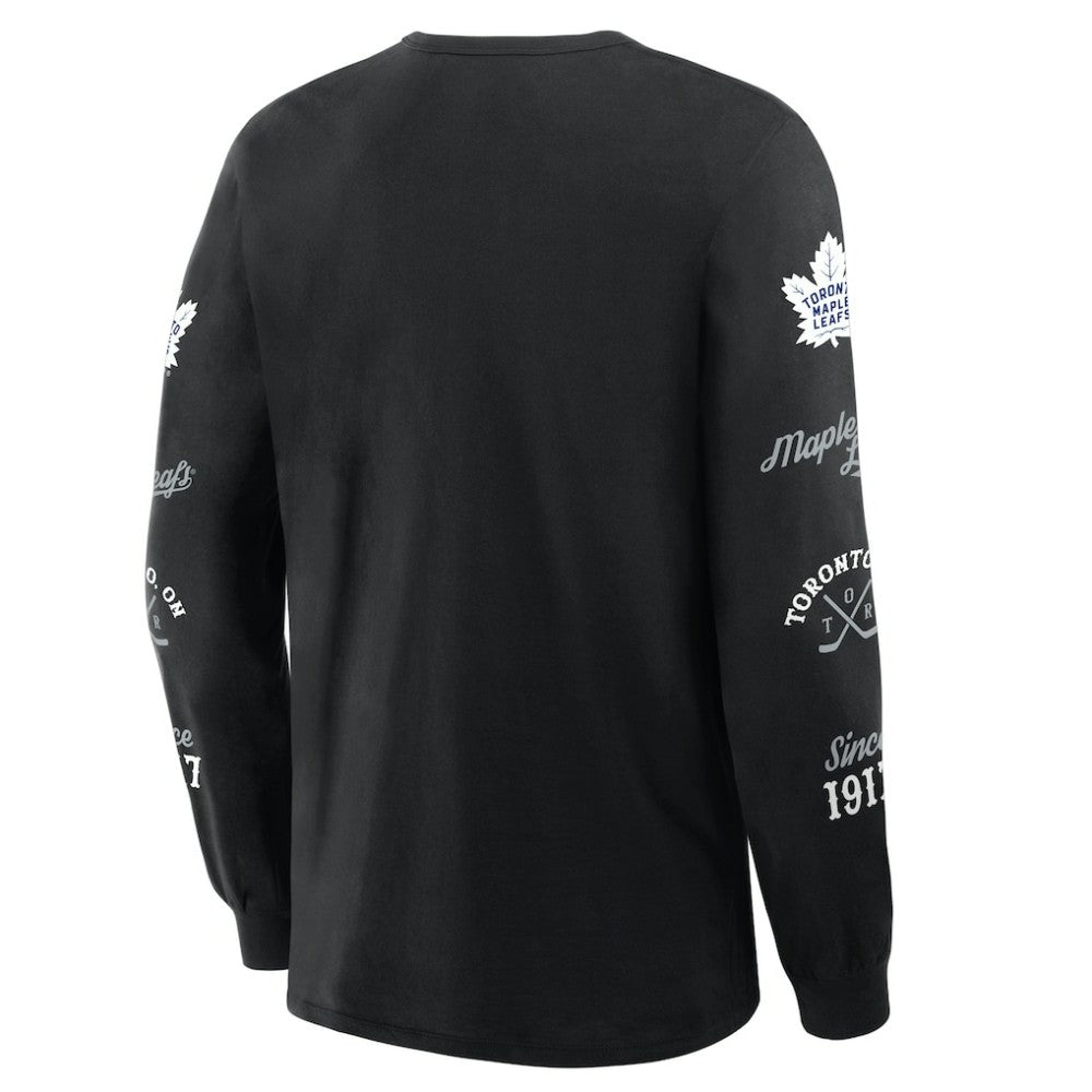 Toronto Maple Leafs Fanatics Boxed In Legacy Long Sleeve T-Shirt - Black T-shirts