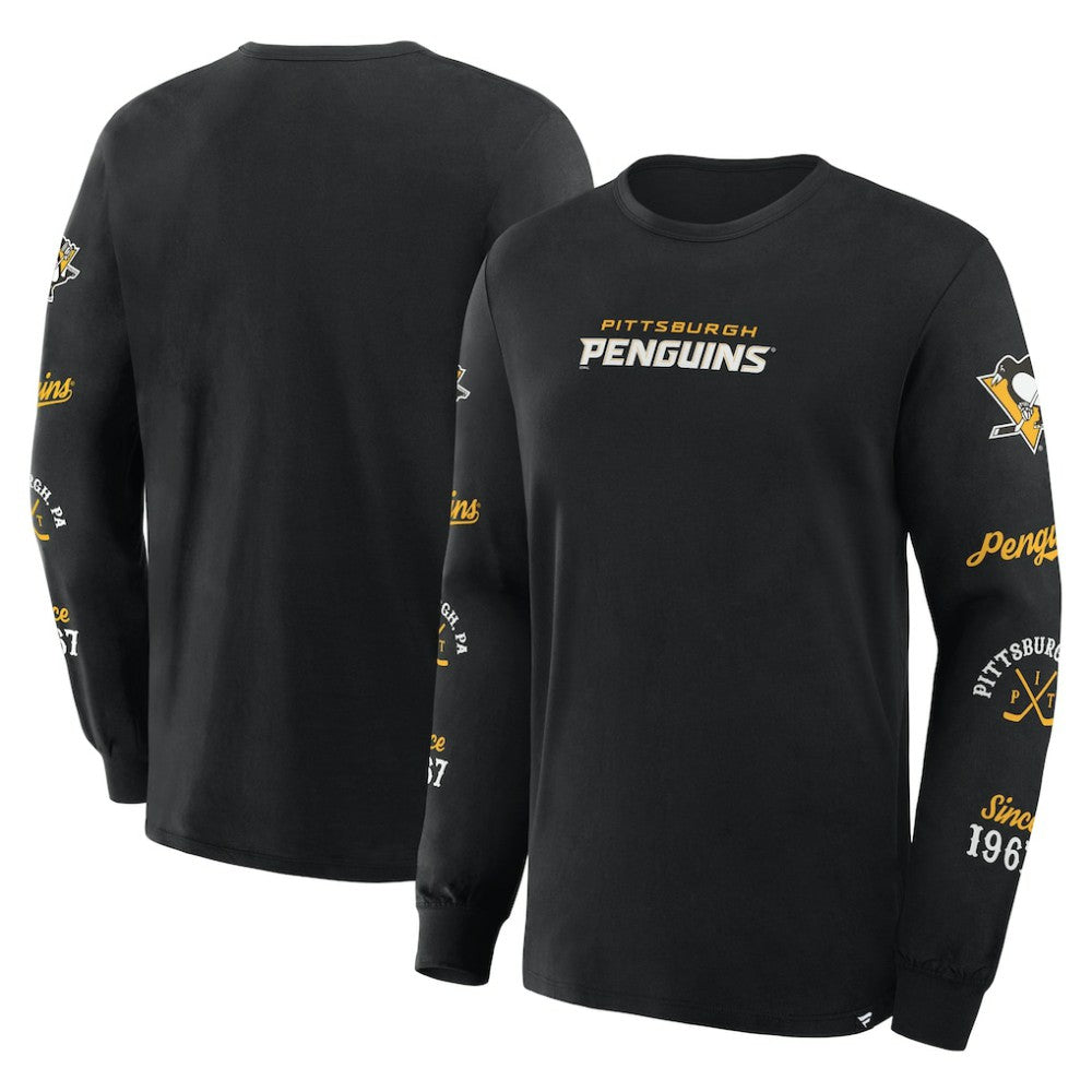 Pittsburgh Penguins Fanatics Boxed In Legacy Long Sleeve T-Shirt - Black T-shirts