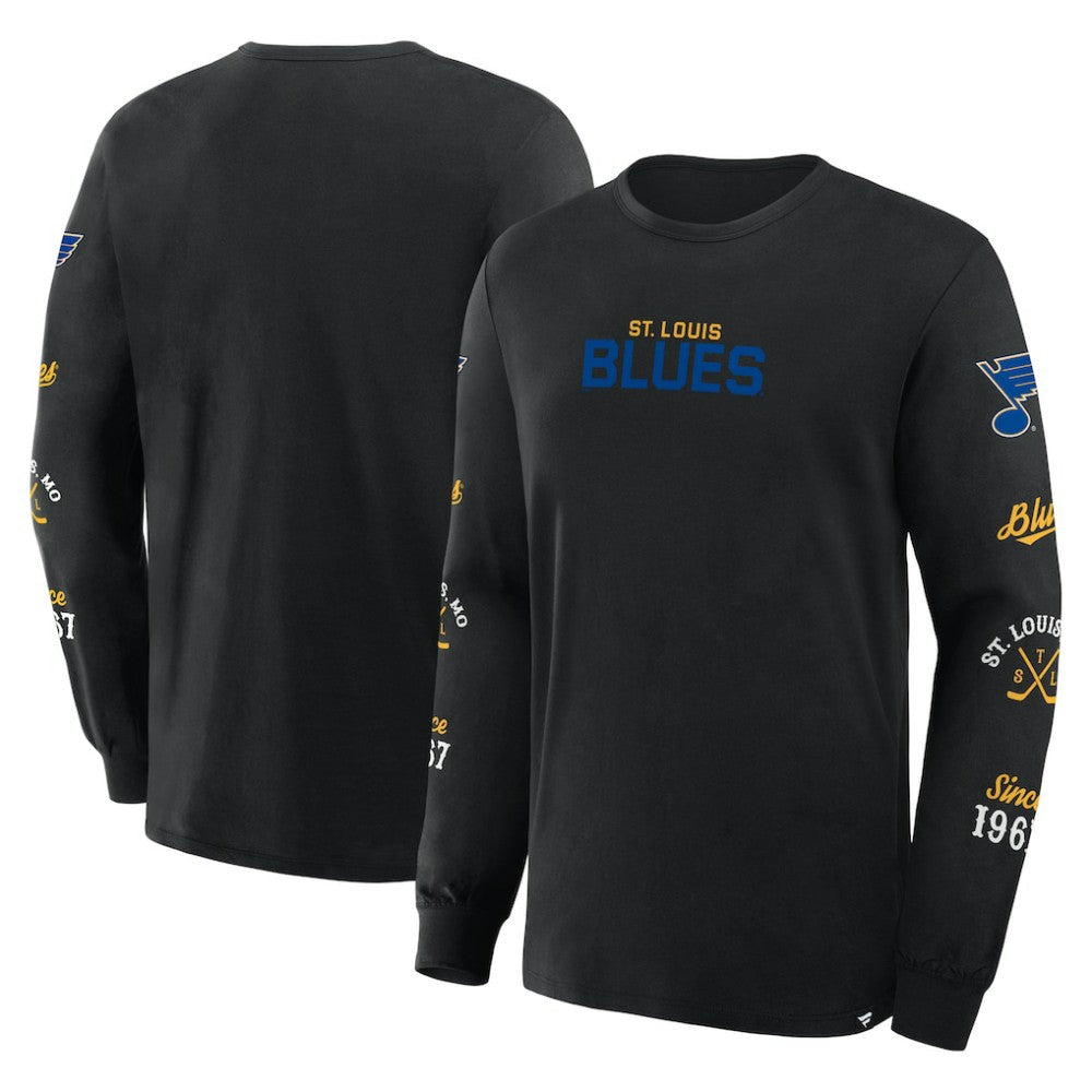 St. Louis Blues Fanatics Boxed In Legacy Long Sleeve T-Shirt - Black T-shirts