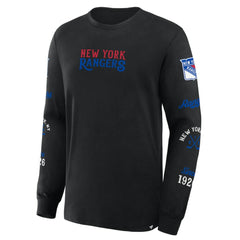 New York Rangers Fanatics Boxed In Legacy Long Sleeve T-Shirt - Black T-shirts