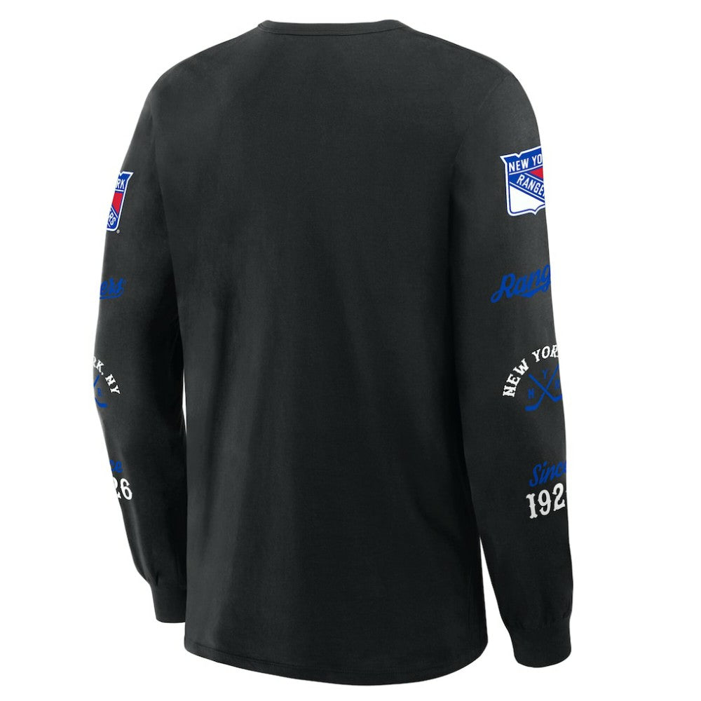 New York Rangers Fanatics Boxed In Legacy Long Sleeve T-Shirt - Black T-shirts