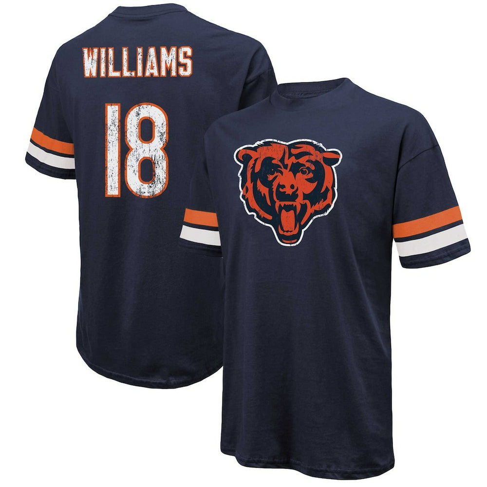 Caleb Williams Chicago Bears Majestic Threads Name & Number Oversize Fit T-Shirt - Navy discount