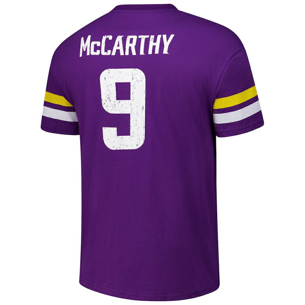 J.J. McCarthy Minnesota Vikings Majestic Threads Name & Number Oversized Fit T-Shirt - Purple sale