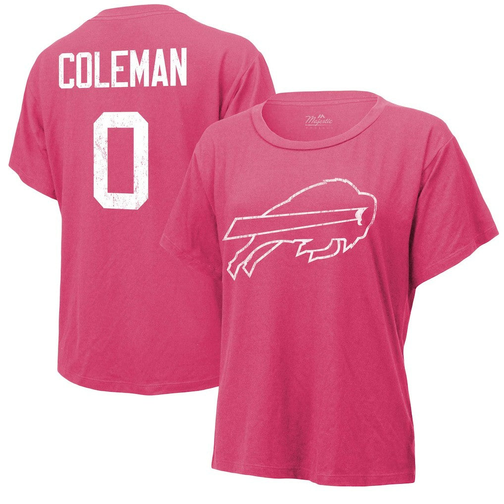 Keon Coleman Buffalo Bills Majestic Threads Women's Name & Number T-Shirt - Pink for sale