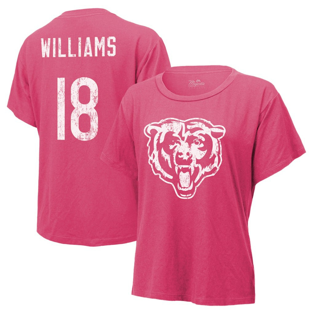 Caleb Williams Chicago Bears Majestic Threads Women's Name & Number T-Shirt - Pink online
