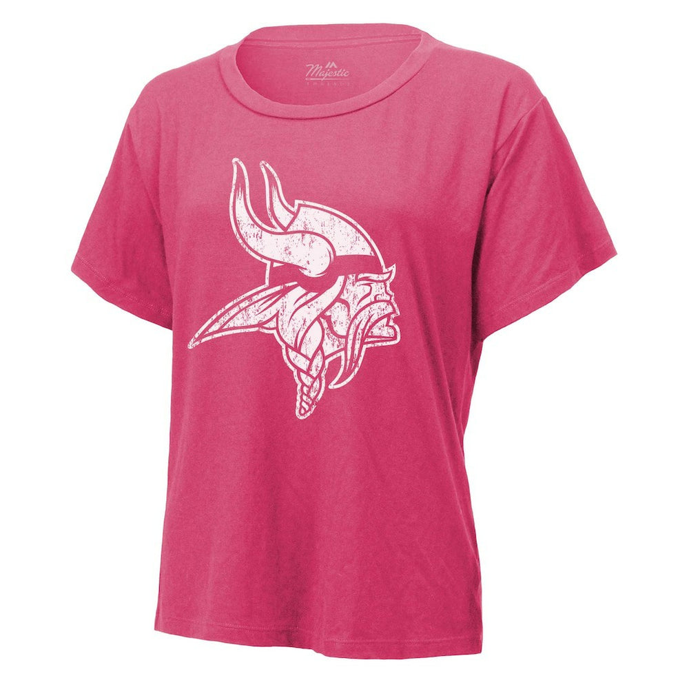 J.J. McCarthy Minnesota Vikings Majestic Threads Women's Name & Number T-Shirt - Pink outlet