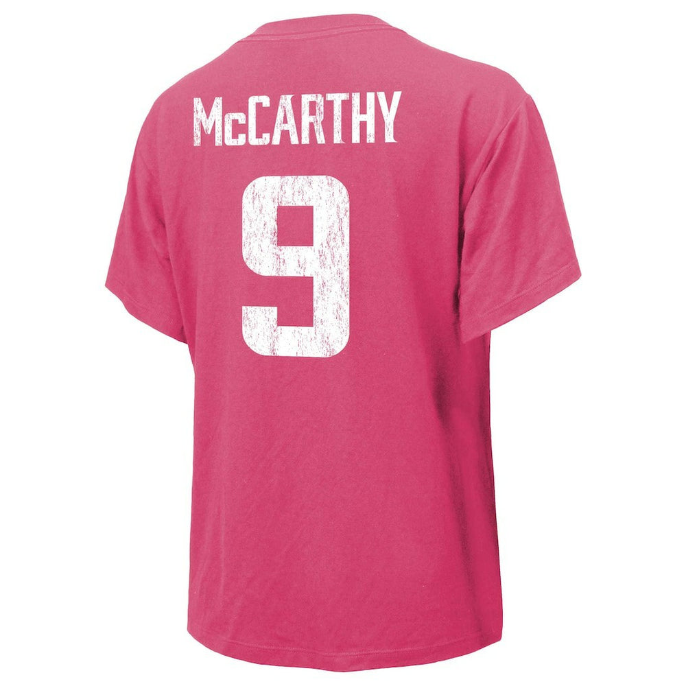 J.J. McCarthy Minnesota Vikings Majestic Threads Women's Name & Number T-Shirt - Pink outlet