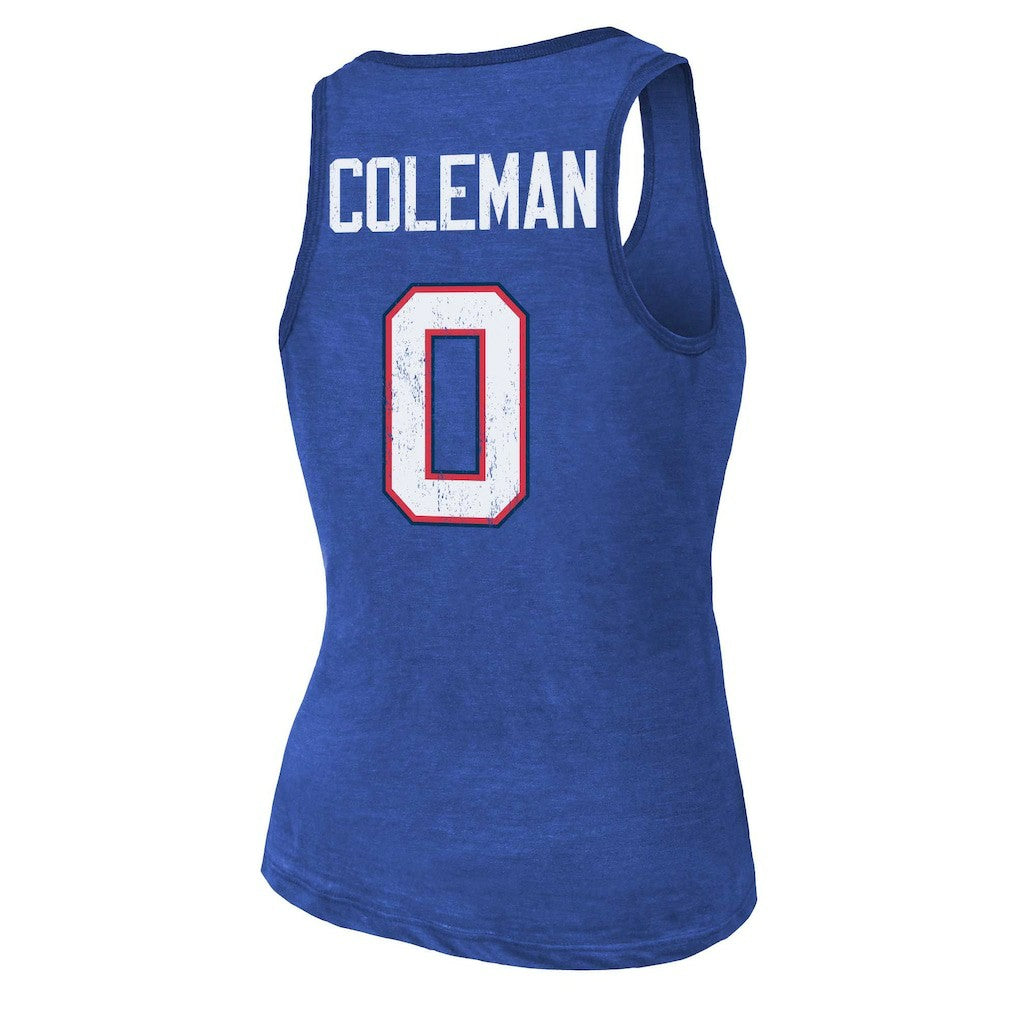 Keon Coleman Buffalo Bills Majestic Threads Women's Name & Number Tri-Blend Scoop Neck Tank Top - Royal sale