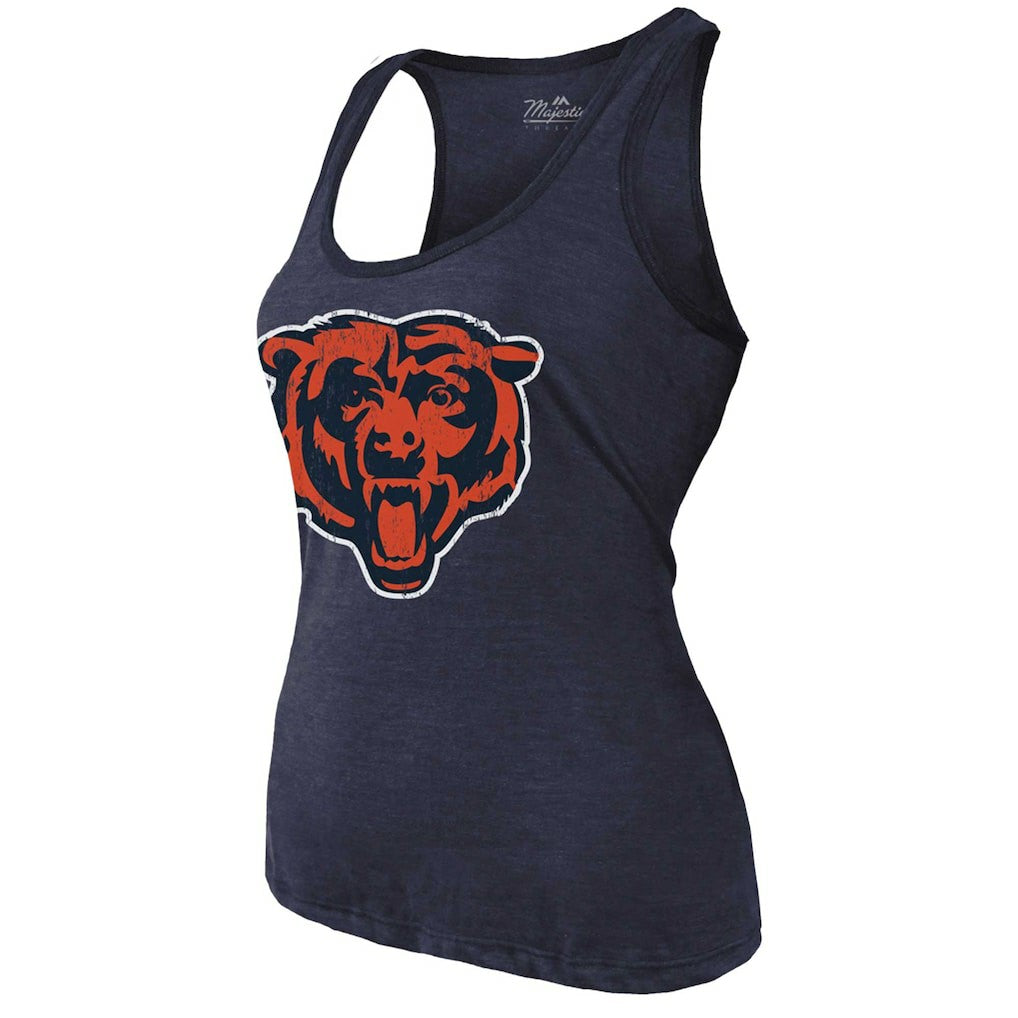 Caleb Williams Chicago Bears Majestic Threads Women's Name & Number Tri-Blend Scoop Neck Tank Top - Navy sale