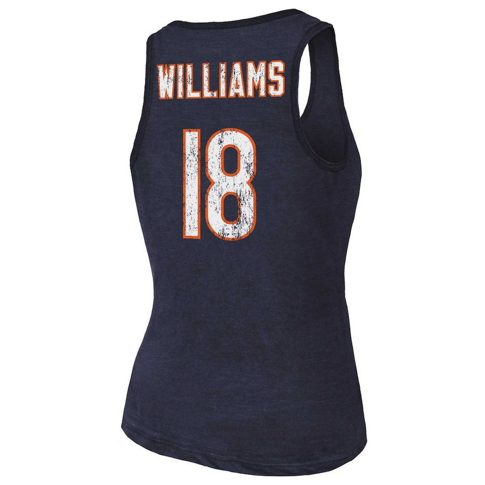 Caleb Williams Chicago Bears Majestic Threads Women's Name & Number Tri-Blend Scoop Neck Tank Top - Navy sale