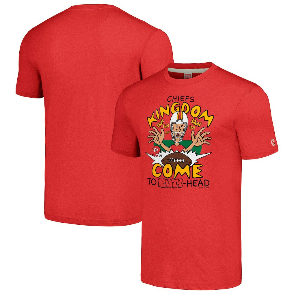 Kansas City Chiefs NFL x Homage x Beavis and Butt-Head Unisex Tri-Blend T-Shirt – Red outlet