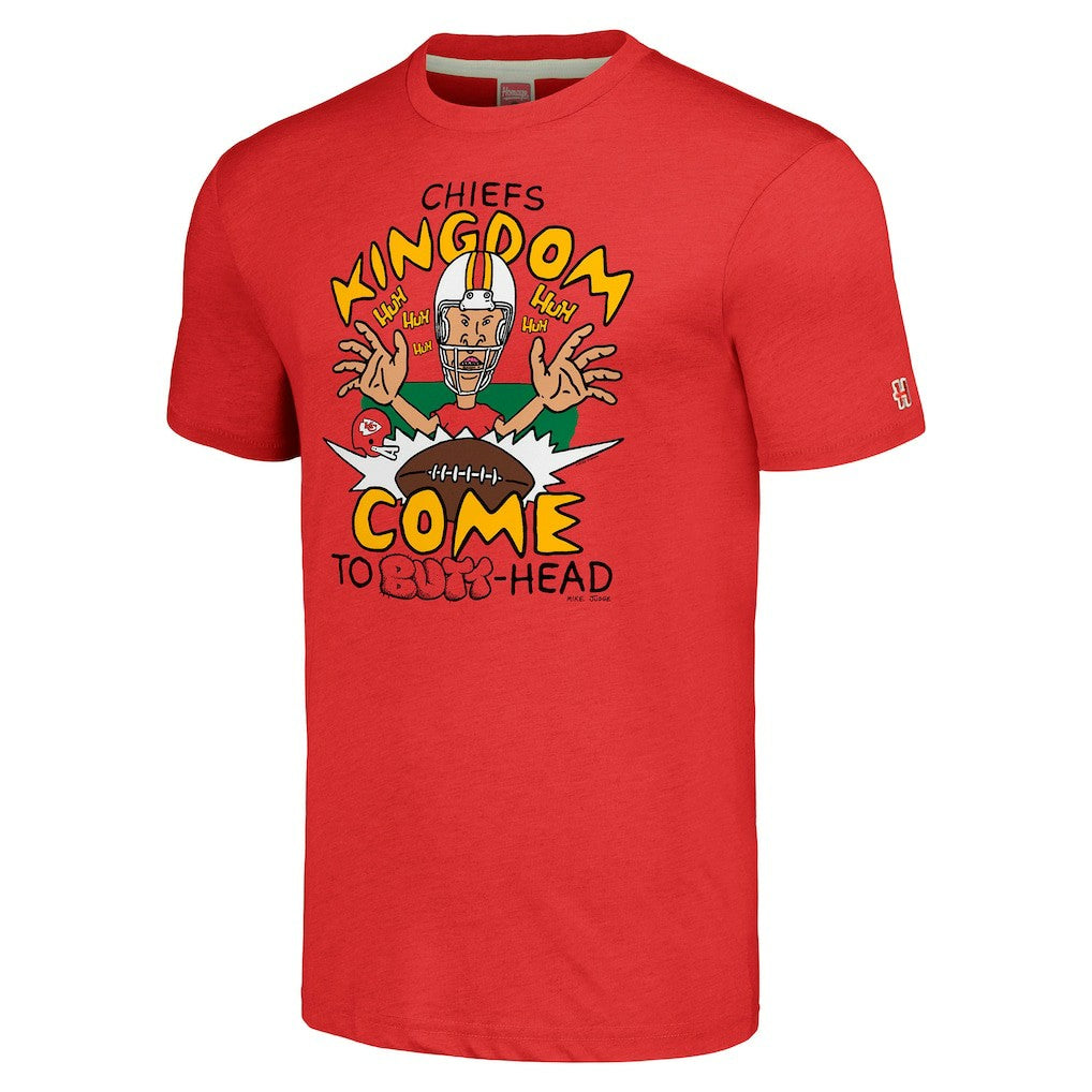 Kansas City Chiefs NFL x Homage x Beavis and Butt-Head Unisex Tri-Blend T-Shirt – Red outlet