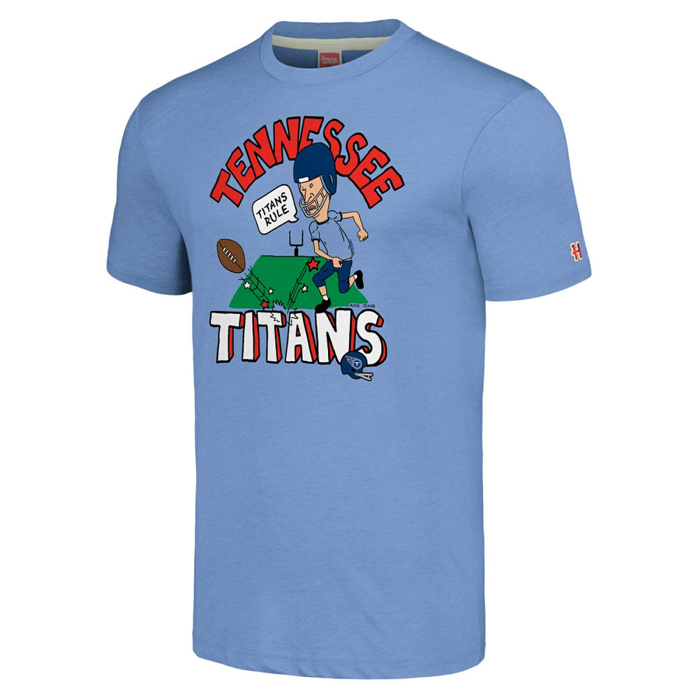 Tennessee Titans NFL x Homage x Beavis and Butt-Head Unisex Tri-Blend T-Shirt – Light Blue outlet