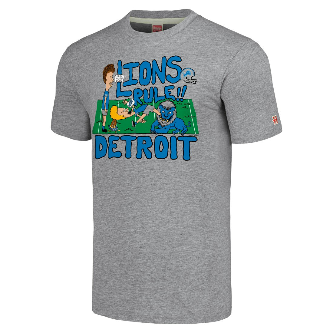 Detroit Lions NFL x Homage x Beavis and Butt-Head Unisex Tri-Blend T-Shirt – Gray sale