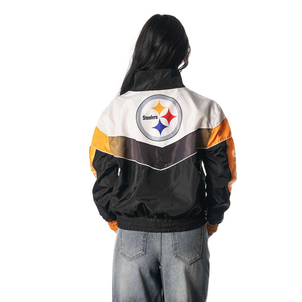 Pittsburgh Steelers The Wild Collective Women's 1/4 Zip Track Jacket - Black sale