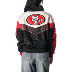 San Francisco 49ers The Wild Collective Women's 1/4 Zip Track Jacket - Black cheap
