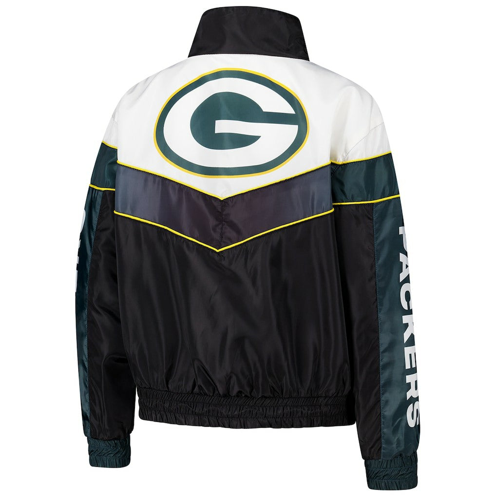 Green Bay Packers The Wild Collective Women's 1/4 Zip Track Jacket - Green cheap