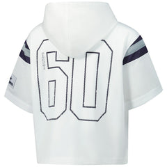 Dallas Cowboys The Wild Collective Women's Mesh Short Sleeve Hoodie T-Shirt - White for sale
