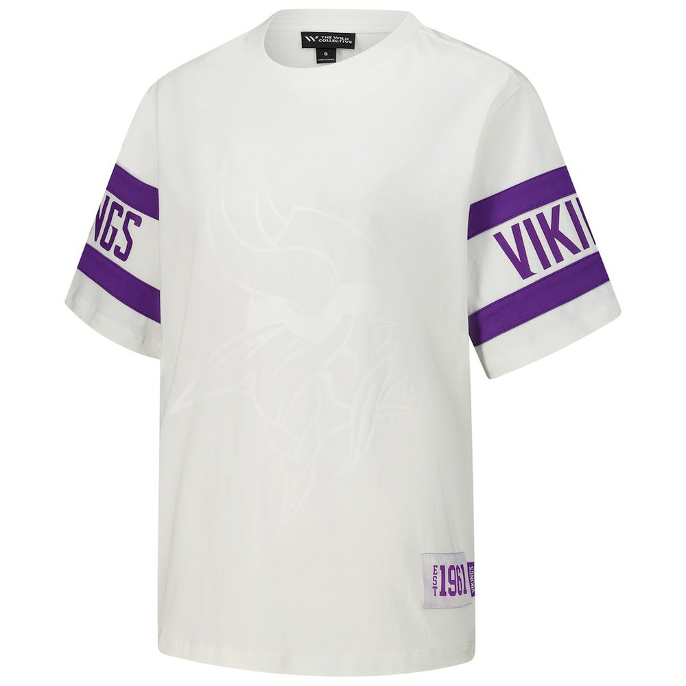 Minnesota Vikings The Wild Collective Women's Drop Shoulder T-Shirt - White for sale