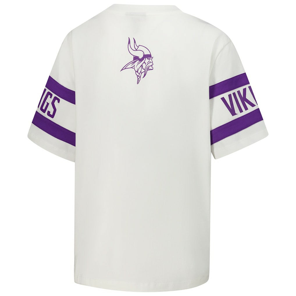 Minnesota Vikings The Wild Collective Women's Drop Shoulder T-Shirt - White for sale