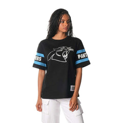 Carolina Panthers The Wild Collective Women's Drop Shoulder T-Shirt - Black cheap