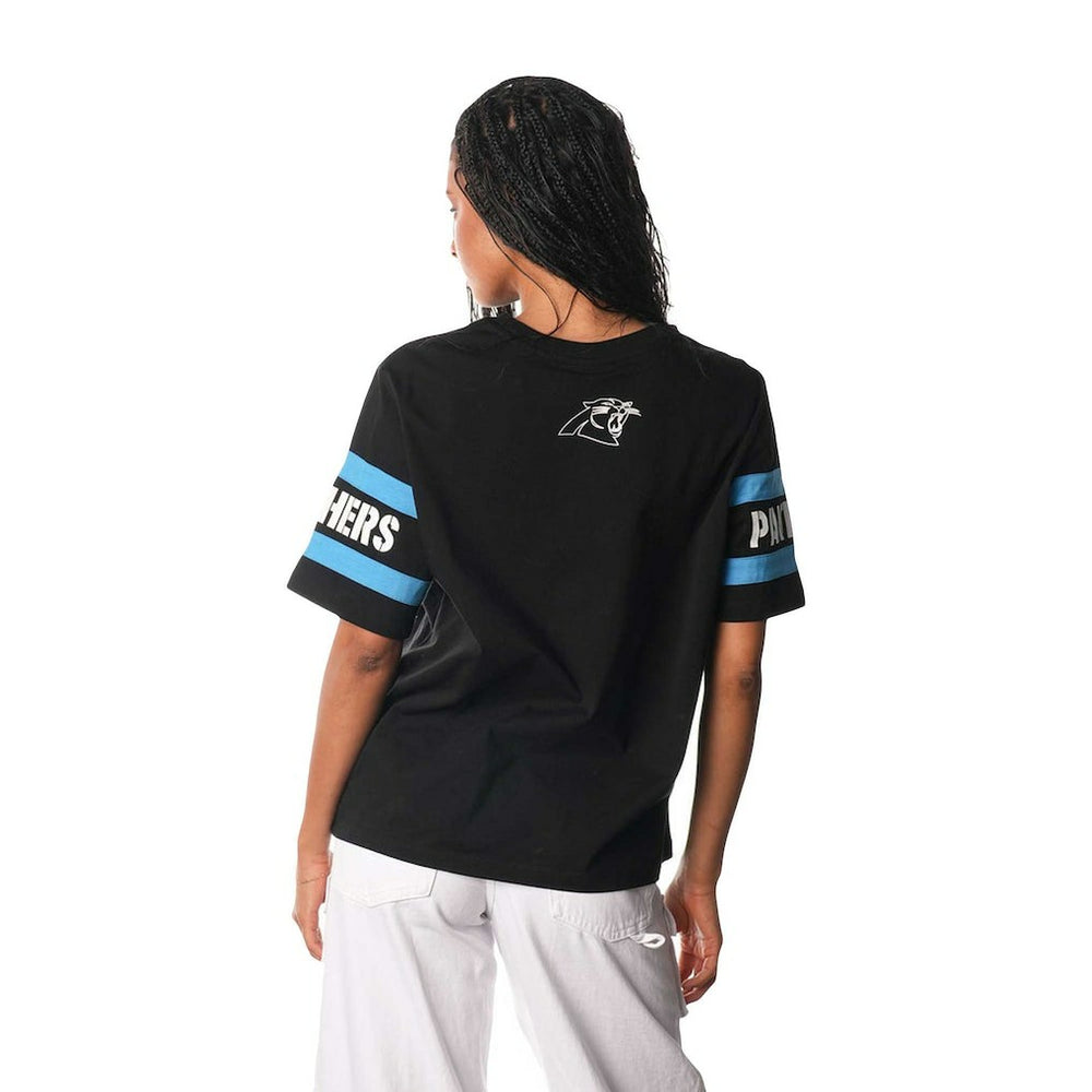 Carolina Panthers The Wild Collective Women's Drop Shoulder T-Shirt - Black cheap