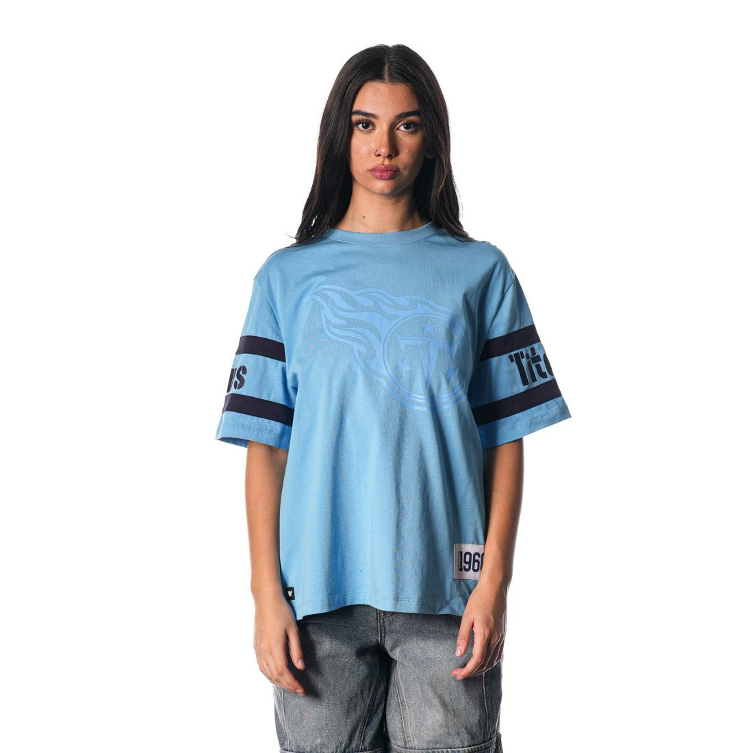 Tennessee Titans The Wild Collective Women's Drop Shoulder T-Shirt - Light Blue outlet