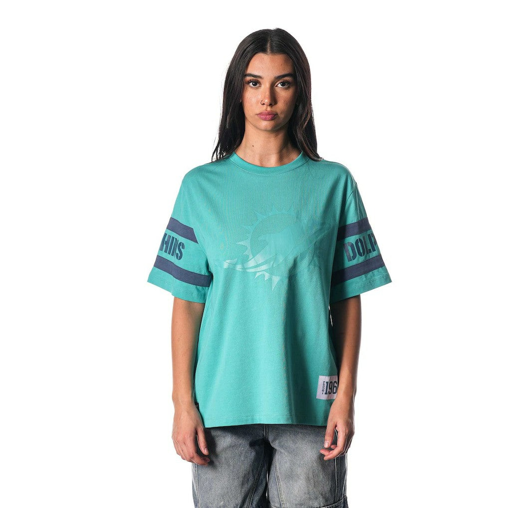 Miami Dolphins The Wild Collective Women's Drop Shoulder T-Shirt - Aqua cheap