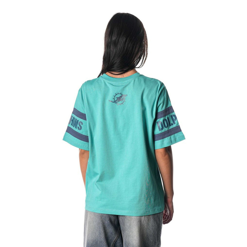 Miami Dolphins The Wild Collective Women's Drop Shoulder T-Shirt - Aqua cheap