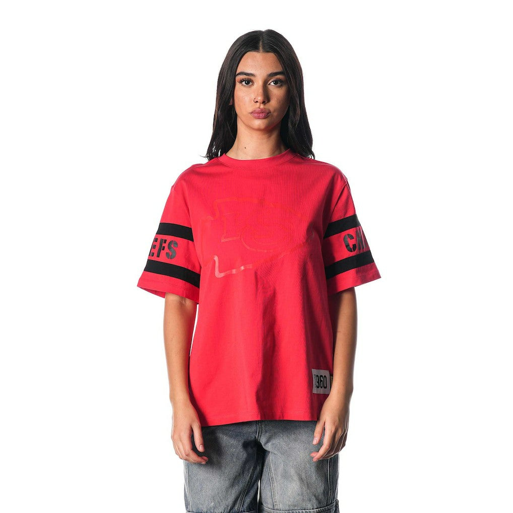 Kansas City Chiefs The Wild Collective Women's Drop Shoulder T-Shirt - Red discount