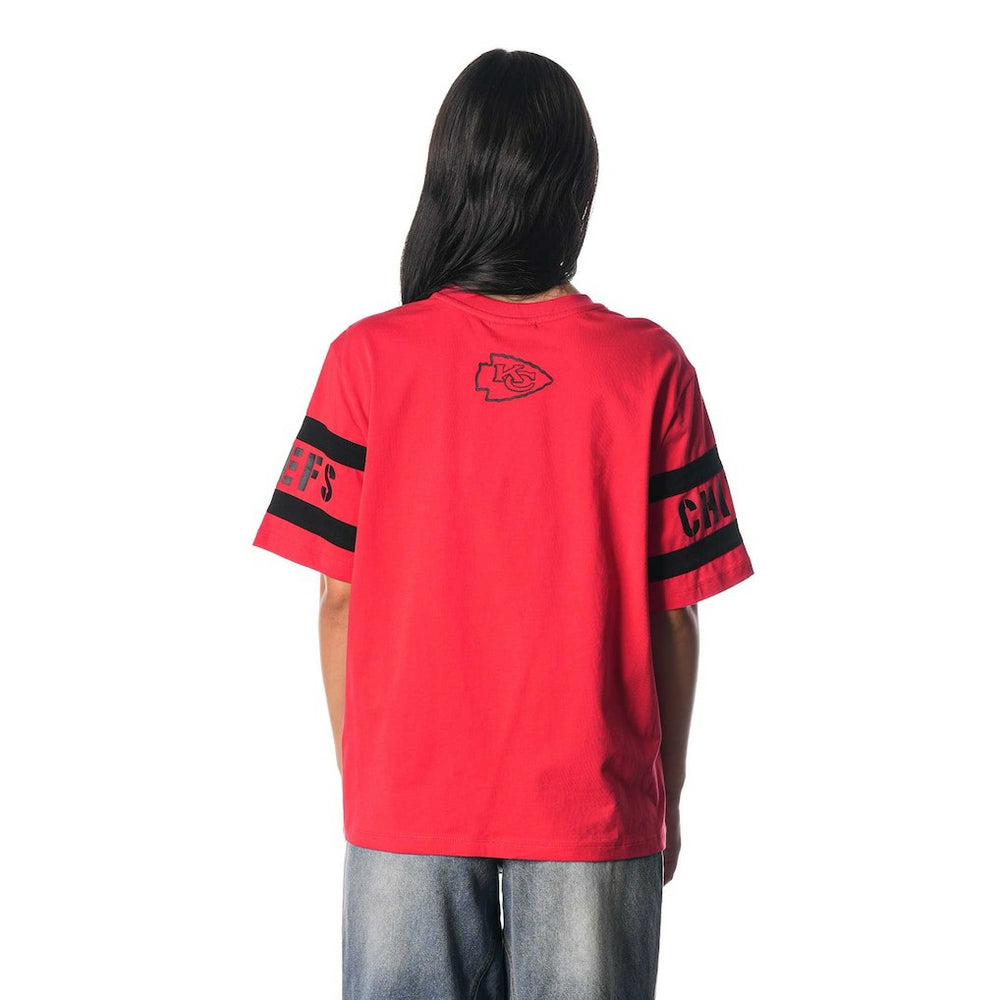 Kansas City Chiefs The Wild Collective Women's Drop Shoulder T-Shirt - Red discount