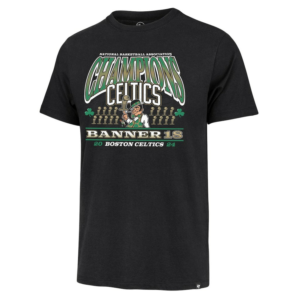 Boston Celtics '47 18-Time NBA Finals Champions Banner Franklin T-Shirt - Black discount