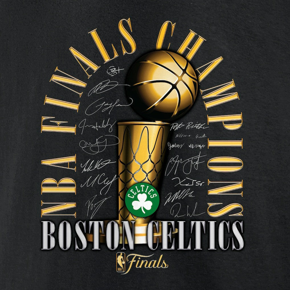 Boston Celtics 2024 NBA Finals Champions Big & Tall Fade Away Jumper Roster Signature T-Shirt - Black outlet