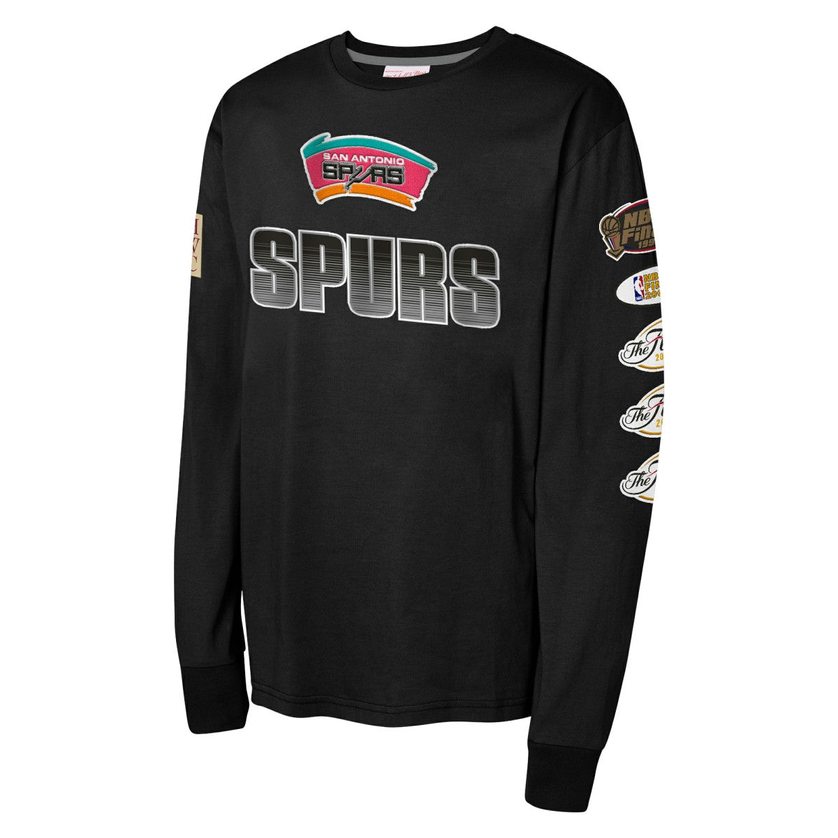 San Antonio Spurs Youth Hardwood Classics All Over Long Sleeve T-Shirt - Black cheap