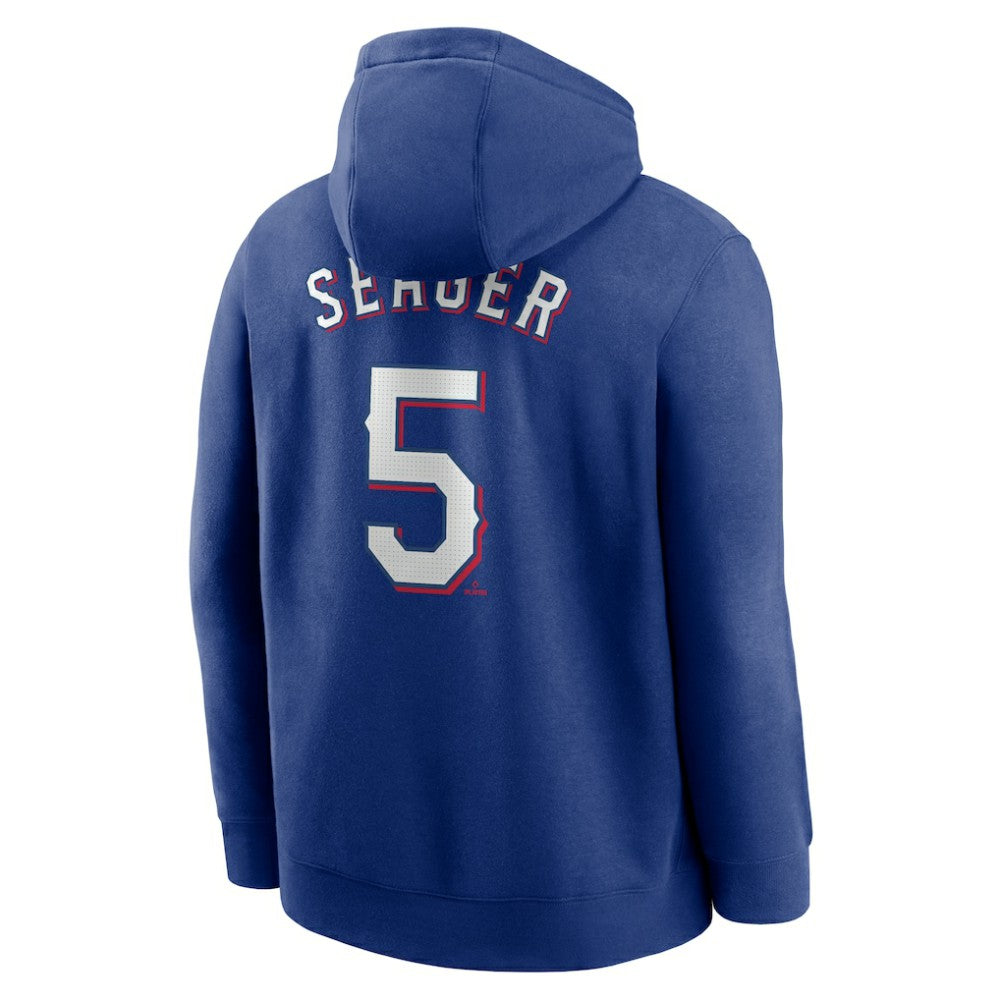 Corey Seager Texas Rangers Player Name & Number Club Fleece Pullover Hoodie Royal