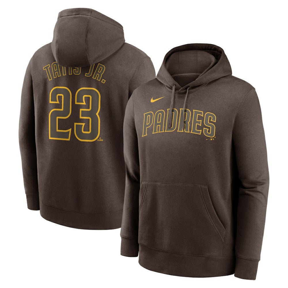 Fernando Tatis Jr. San Diego Padres Player Name & Number Club Fleece Pullover Hoodie Brown