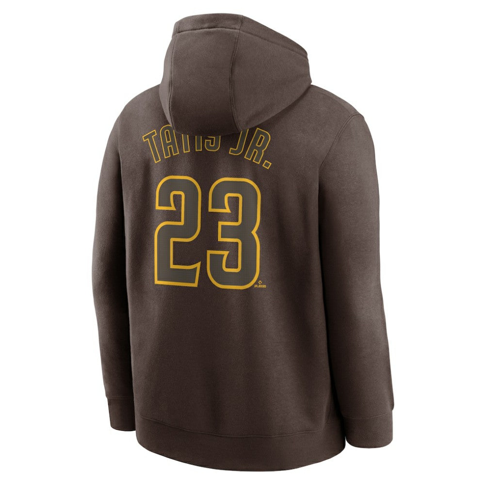 Fernando Tatis Jr. San Diego Padres Player Name & Number Club Fleece Pullover Hoodie Brown
