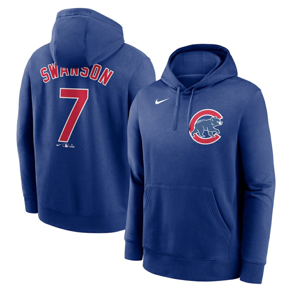 Dansby Swanson Chicago Cubs Player Name & Number Club Pullover Hoodie Royal